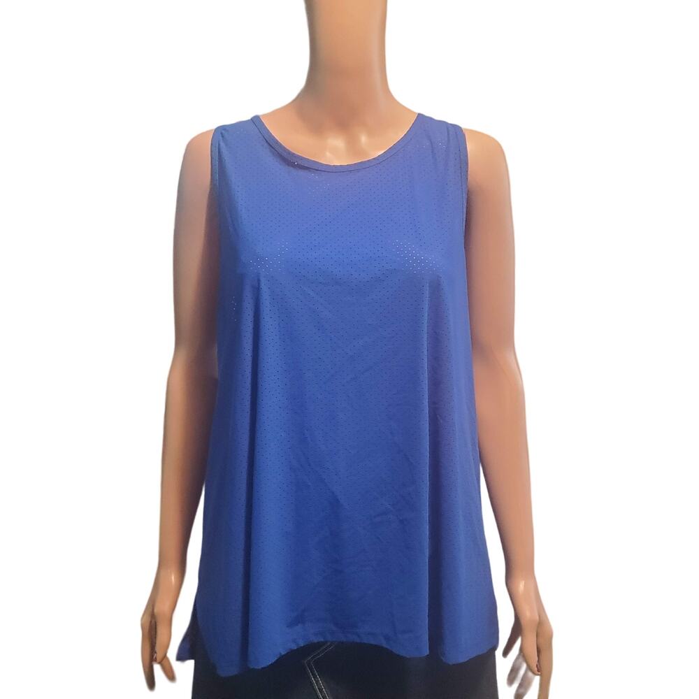 Spanx Size 2X Perforated Racerback Tank 50160P in Blue
